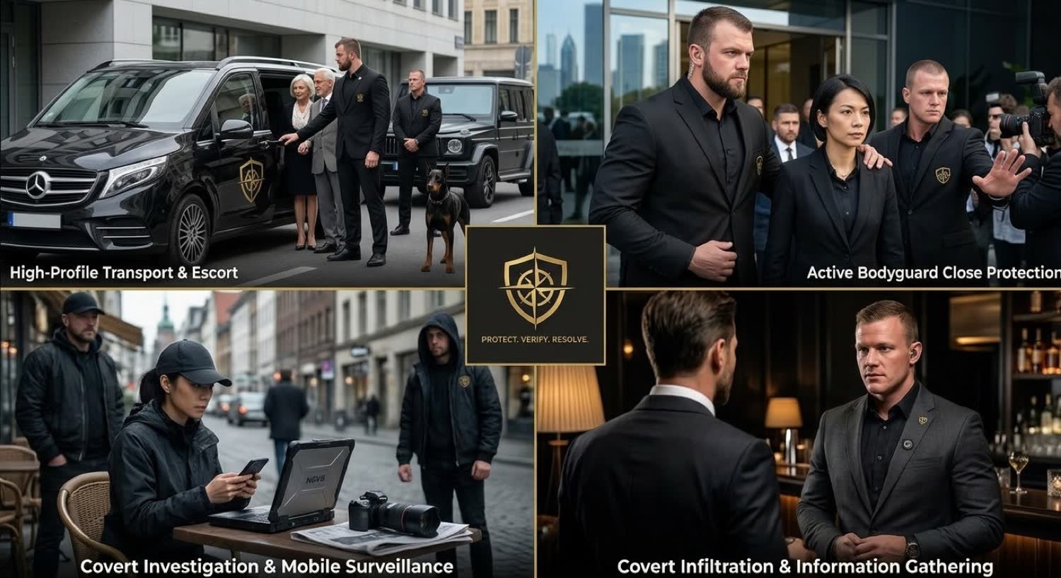 NGVB services overview: transport, close protection, investigation