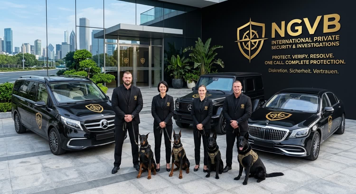 NGVB security team with K9 units and vehicles